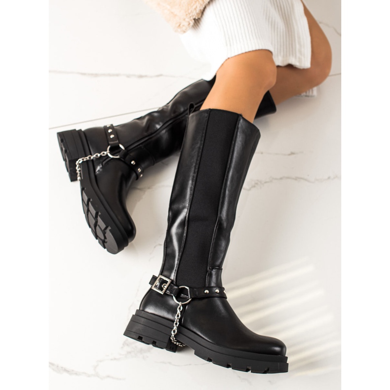 Sixth Sense Boots On The Platform With Ornament black 2