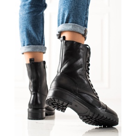 Laura Mode Lace-up boots with eco leather black 1