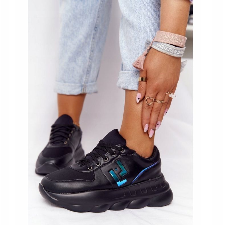 LU BOO Women's sports shoes on the platform black 4 LU BOO Women's sports shoes on the platform black 4