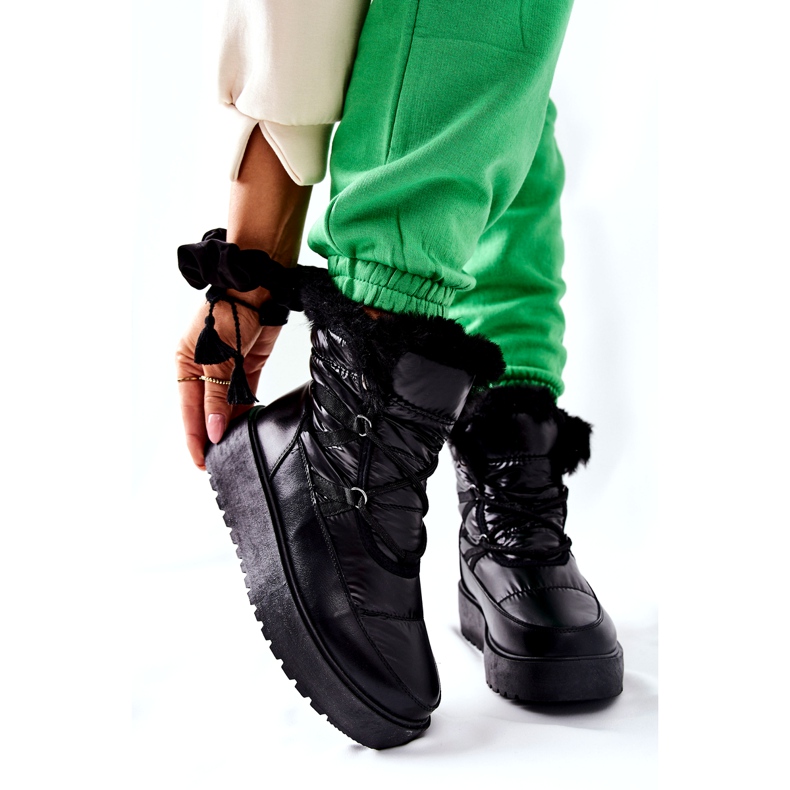 S.Barski Black Gordian Women's Black Warm Snow Boots 1