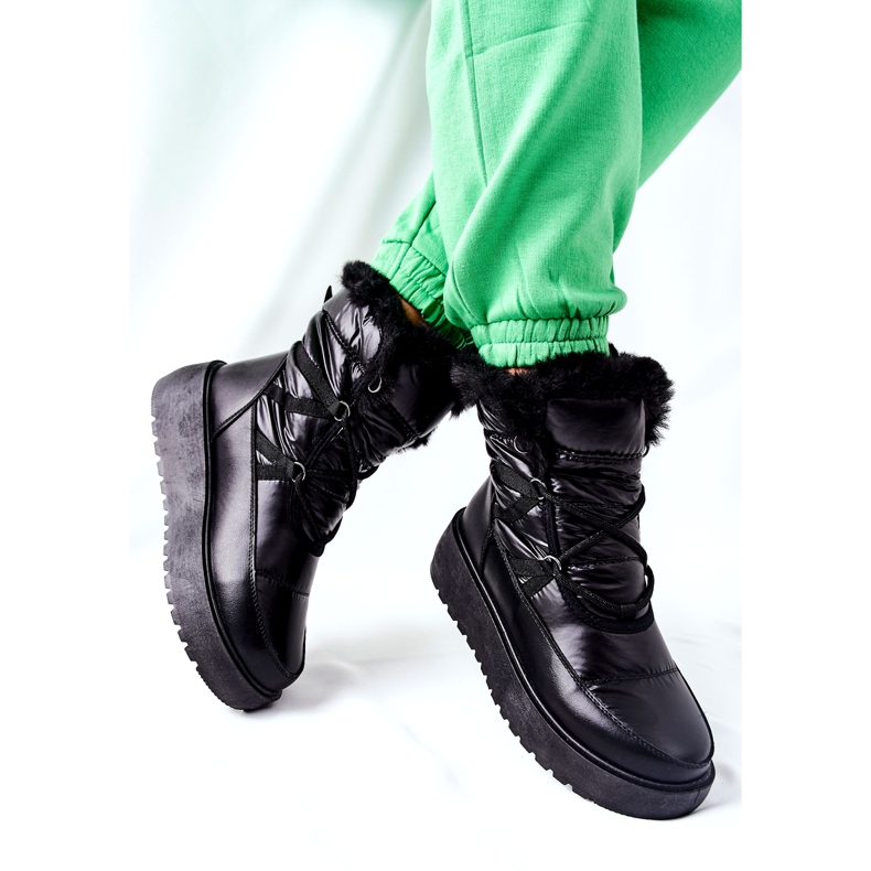 S.Barski Black Gordian Women's Black Warm Snow Boots 2