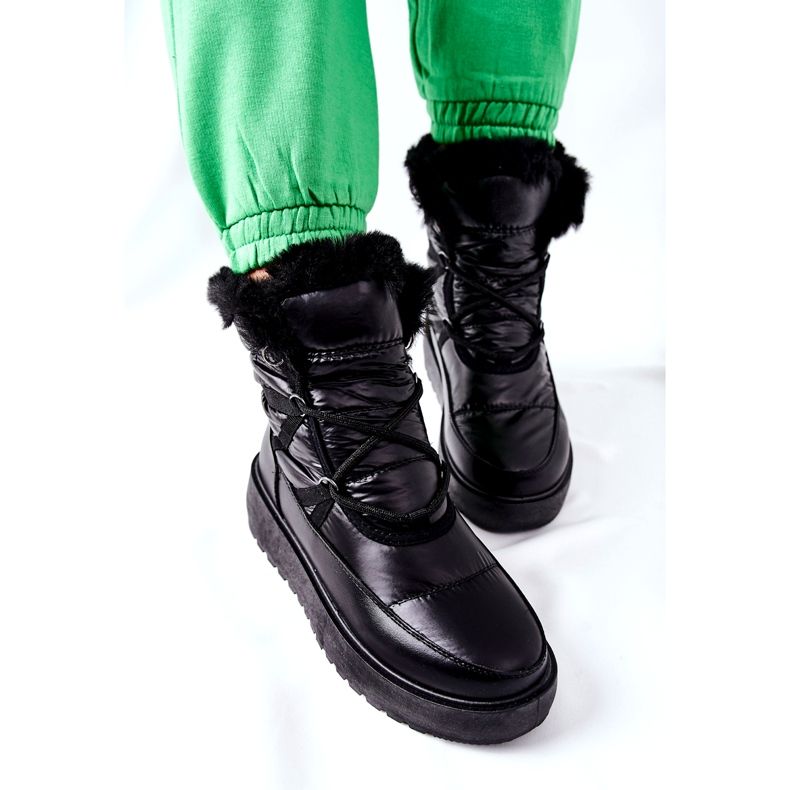 S.Barski Black Gordian Women's Black Warm Snow Boots 3