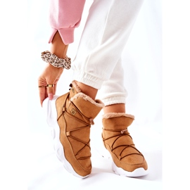Warm snow boots Big Star Camel II274266 beige yellow 4