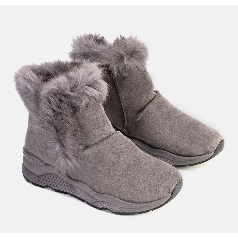 Madrigal gray fur snow boots grey 1