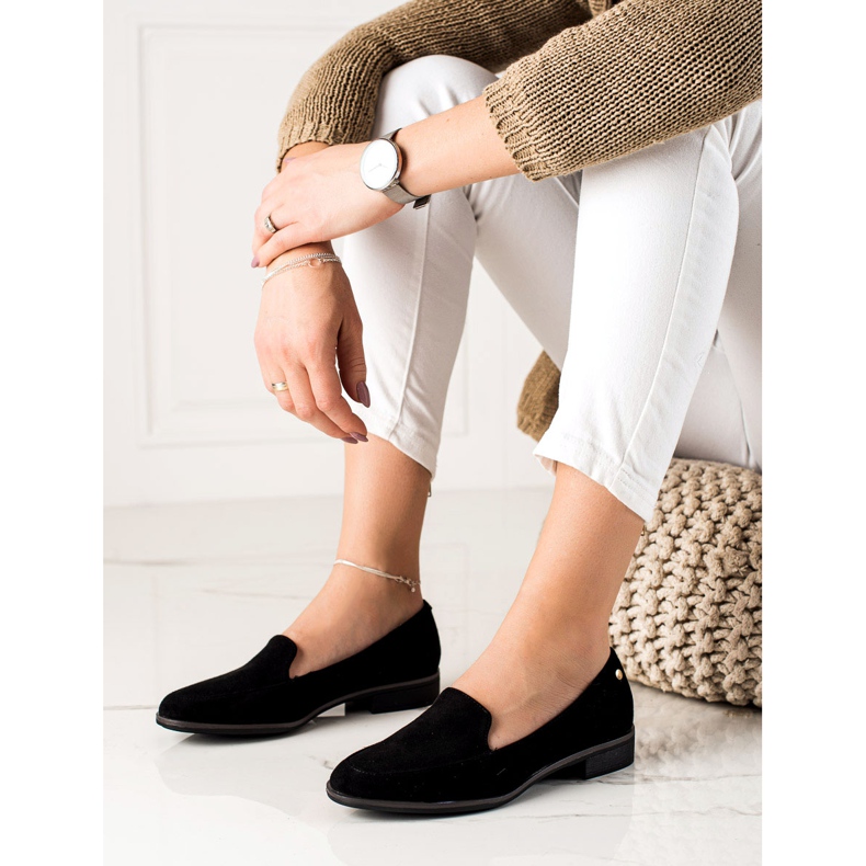 M.Daszyński Elegant suede loafers black 1