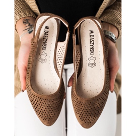 M.Daszyński Openwork Shoes With An Exposed Heel brown 1
