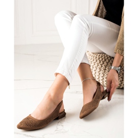 M.Daszyński Openwork Shoes With An Exposed Heel brown 2