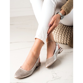 M.Daszyński Openwork Shoes With An Exposed Heel beige 1