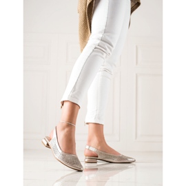 M.Daszyński Openwork Shoes With An Exposed Heel beige 2