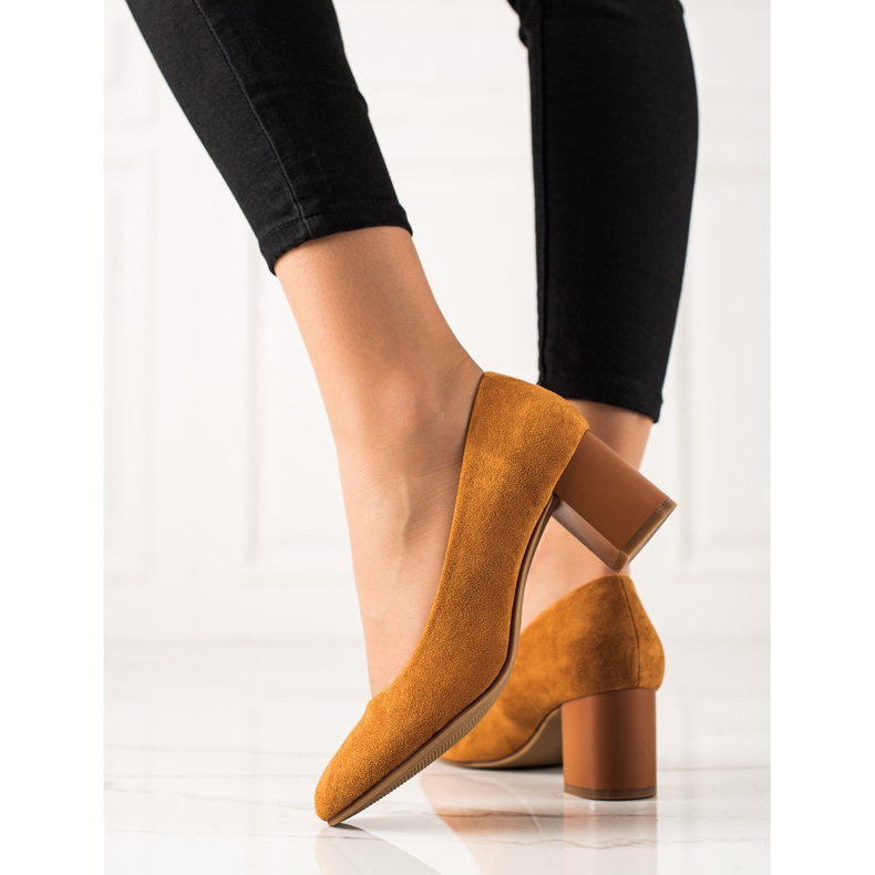 M.Daszyński Camel pumps brown yellow 2