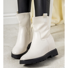 White women's boots on the New Goldies wedge heel 1