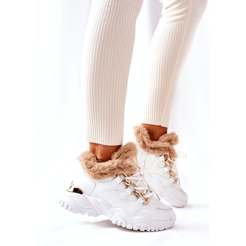 PM1 White Shiney Insulated Leather Sports Shoes 2