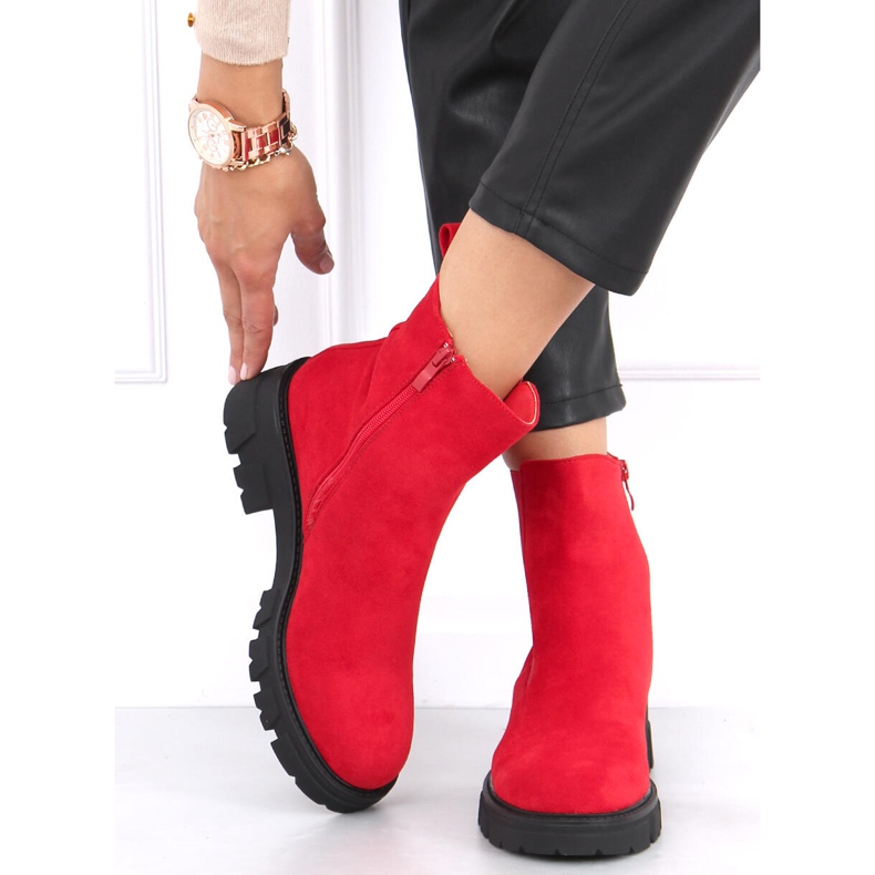 Hege Red suede Chelsea boots 2