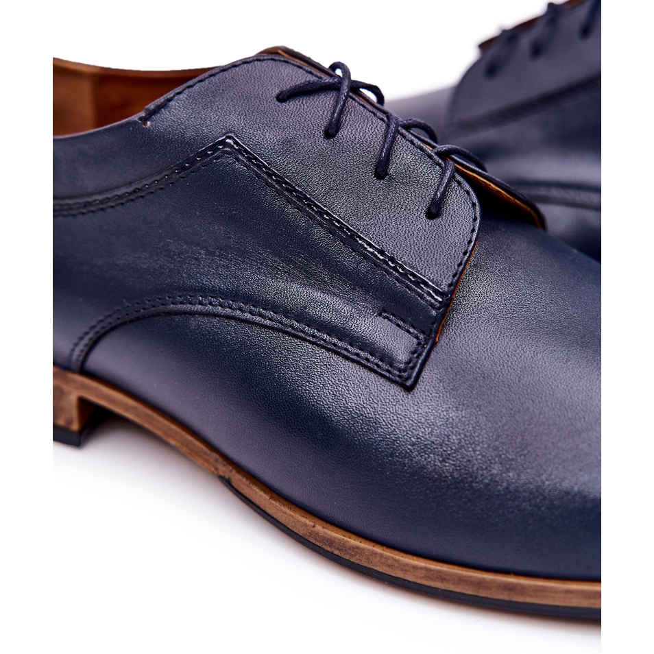 Bednarek Polish Shoes Leather Nubuck shoes Bednarek 684 Navy blue brown -  KeeShoes