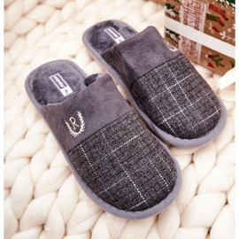 WJ1 Warm Gray Blase Checkered Slippers grey 2
