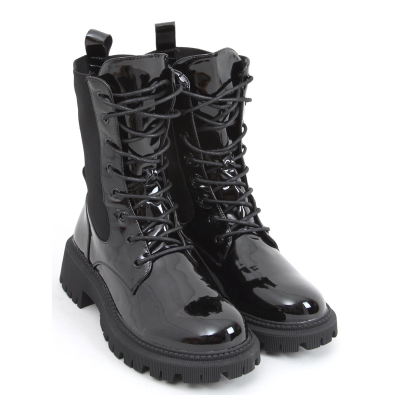 Military boots with a sock upper Sanna Black 2 Military boots with a sock upper Sanna Black 2