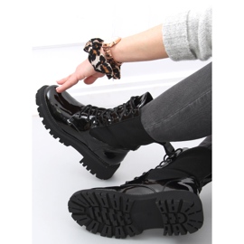 Military boots with a sock upper Sanna Black 1 Military boots with a sock upper Sanna Black 1