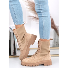 Military boots with a Nevada sock upper beige 1