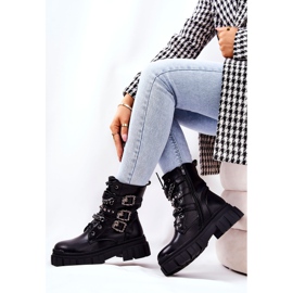 WS1 Boots Tied Chain Buckle Black Reiloy 2