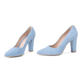 Marco Shoes Blue suede leather pumps with 3D dots 1 Marco Shoes Blue suede leather pumps with 3D dots 1