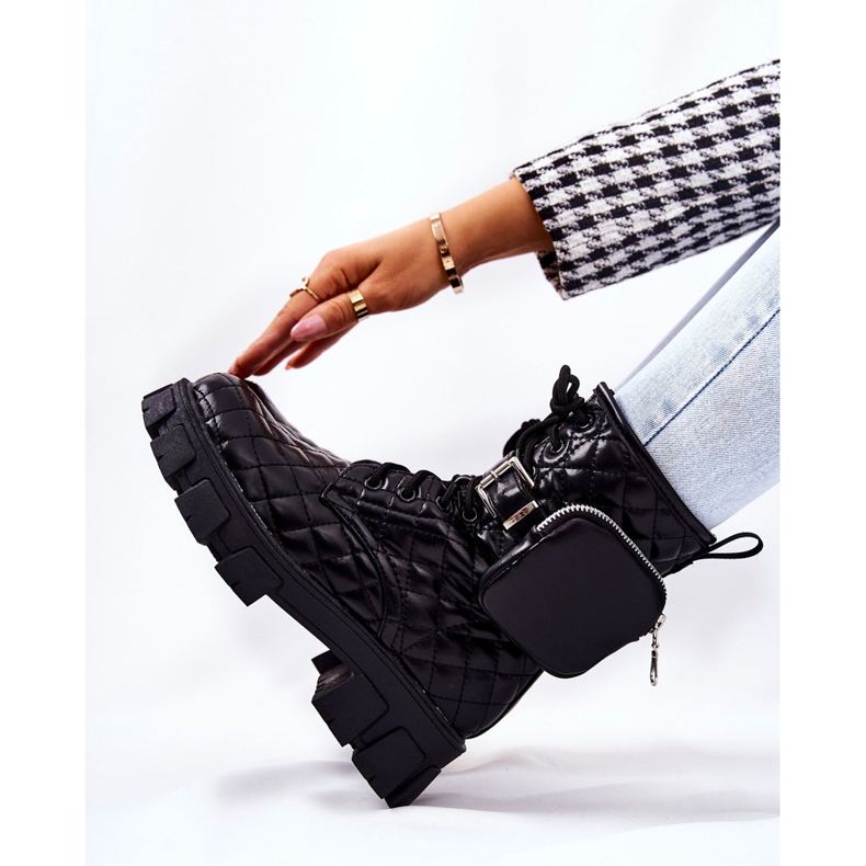 PG2 Quilted Black Maureen Boots On A Post 2