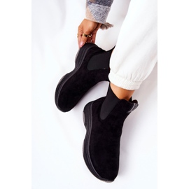 WS1 Black Nicci Suede Platform Boots 1