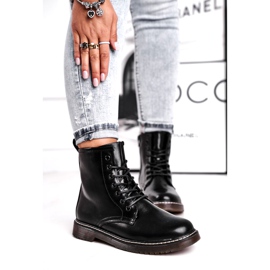 EVE Women's Boots Lacquered Trappers Boots Black Marita 2