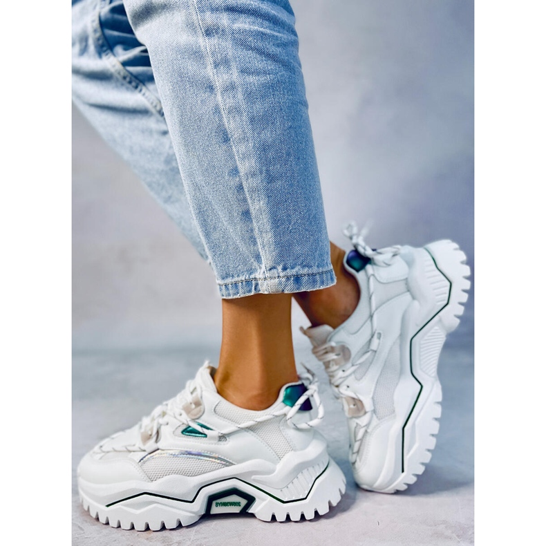 Berta White trainers green 2