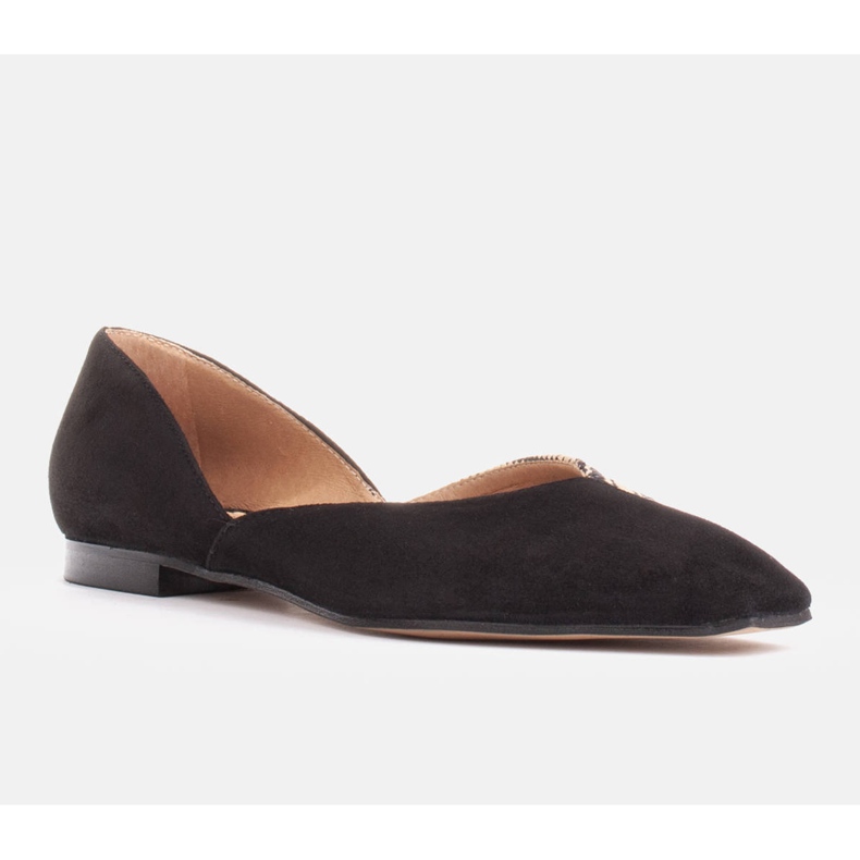 Marco Shoes Ballerinas in a combination of suede and braids black 1
