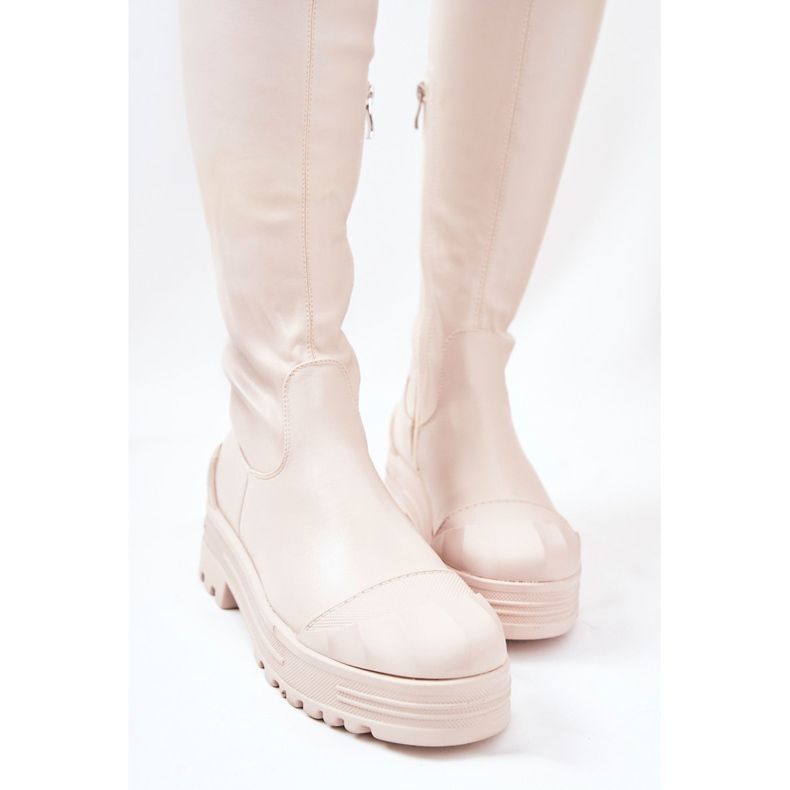 PG2 High Boots With Beige Charmaine Zipper 1