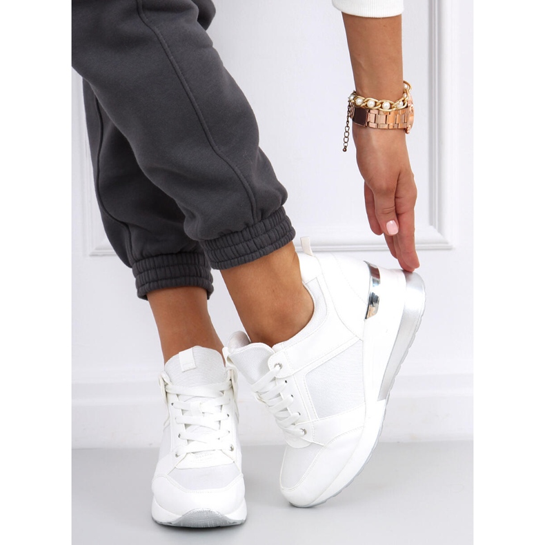 Wisto White wedge sneakers 2