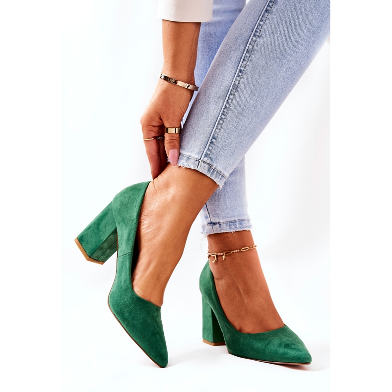 WS1 Pumps On A Pole Suede Green Florena 2