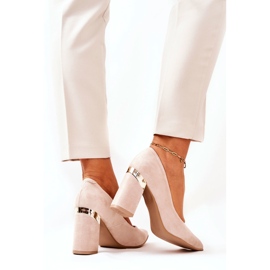 Lewski Shoes Suede Pumps Lewski 3117 Beige 1