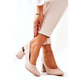 Lewski Shoes Suede Pumps Lewski 3117 Beige 2