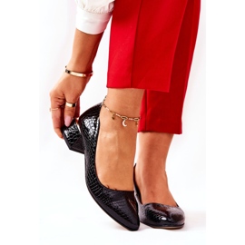 Lewski Shoes Leather Snakeskin Pumps Lewski 3118 Black 2