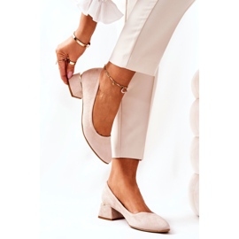 Lewski Shoes Suede Pumps Lewski 3118 Beige 2