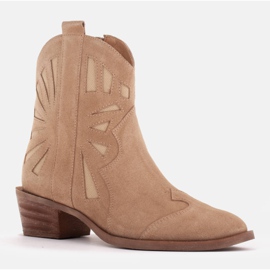 Marco Shoes Natural suede cowboy boots beige 1 Marco Shoes Natural suede cowboy boots beige 1