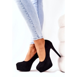 WS1 Classic Suede High Heels On Black Silly Platform 1