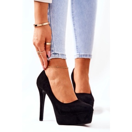 WS1 Classic Suede High Heels On Black Silly Platform 2
