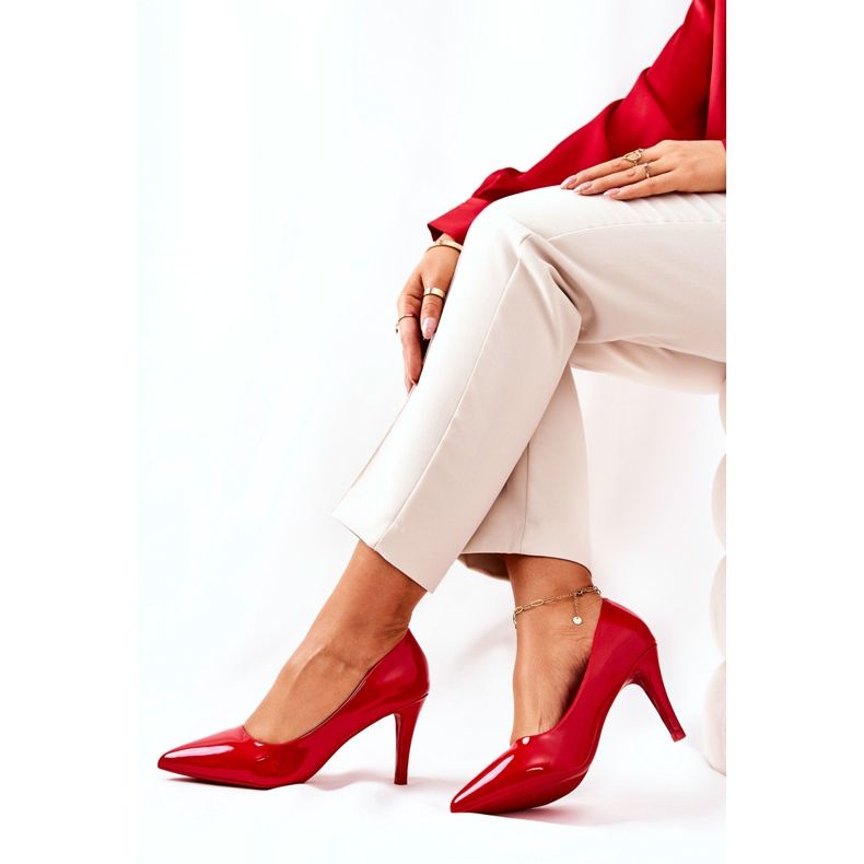 WS1 Lacquered Classic Pumps Stilettos Red Elinne 1