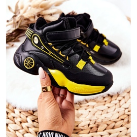 PJ2 Children's Black Warm Snow Boots Herry yellow 1