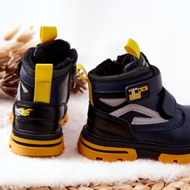 PJ2 Children's Warm Boots With Velcro Navy Blue Fruzio 2