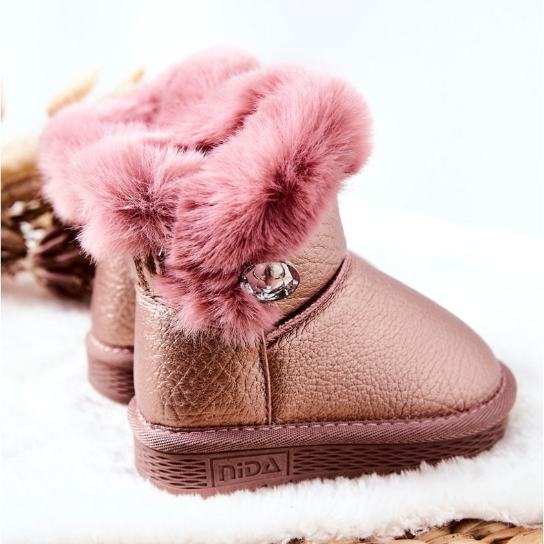 Warm Snow Boots With Fur Pink Bessie 2
