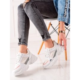 Evento White fashionable sneakers grey 2