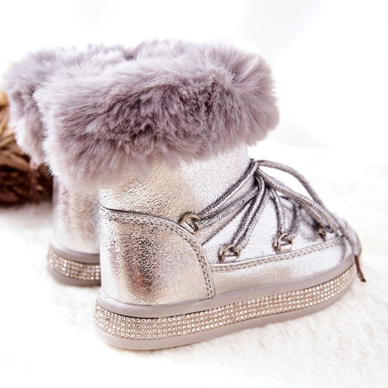 FR1 Children's Snow Boots With Fur Silver Grandis 2