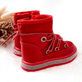 FR1 Children's Red Snow Boots With Cubic Zirconia Wellma 2