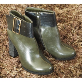 Elegant Boots With A Buckle On A Post 1742 Khaki black 2