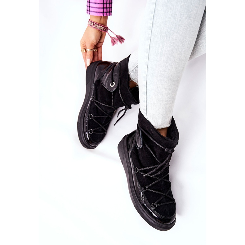 PF1 Warm Suede Snow Boots Black Clarem 2