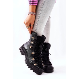 PF1 Warm Leather Boots Black Cateline Trappers 1