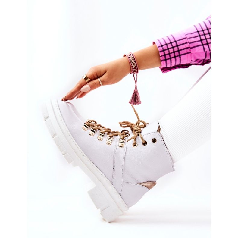 PF1 White Brescia leather insulated boots 2